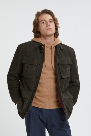Vestes Baracuta Daim Jungle Vert | NYVMLH-819
