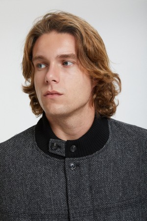 Vestes Baracuta Four Climes Herringbone Derby Grise Foncé | MVZBGN-624