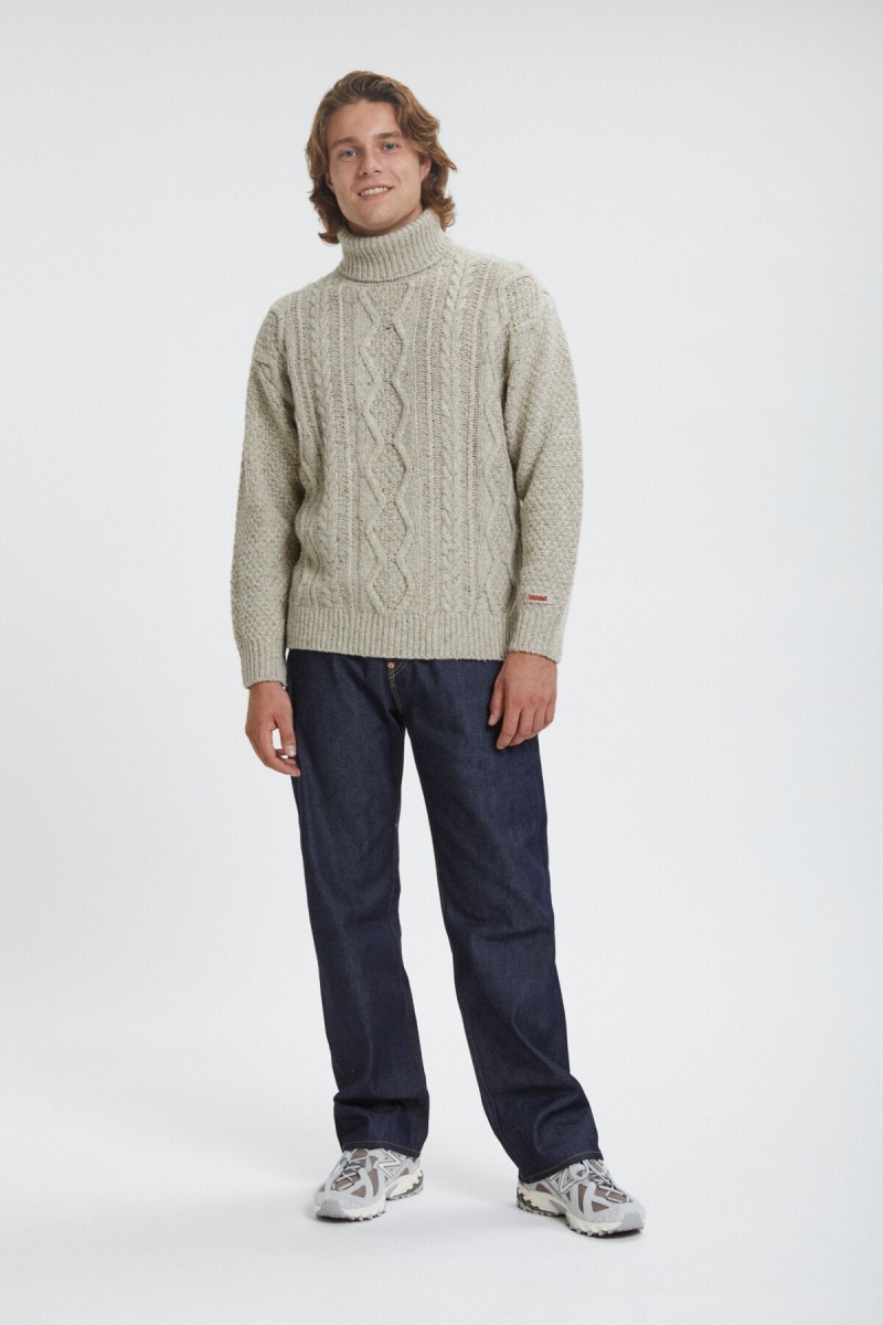 Chandails Baracuta Aran Turtle Neck Blanche | NVJXUG-785