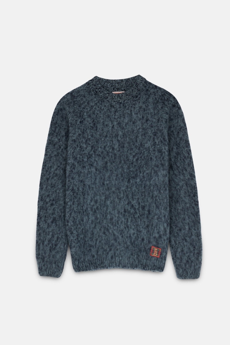 Chandails Baracuta Brushed Luxury Crew Neck Paon Bleu | IRHOVB-309