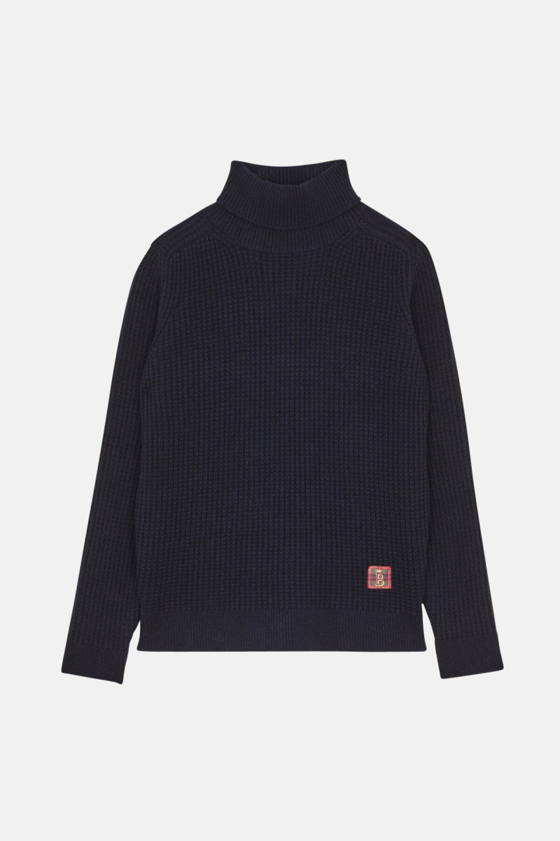 Chandails Baracuta Waffle Turtle Neck Bleu Marine | KUMZNH-627