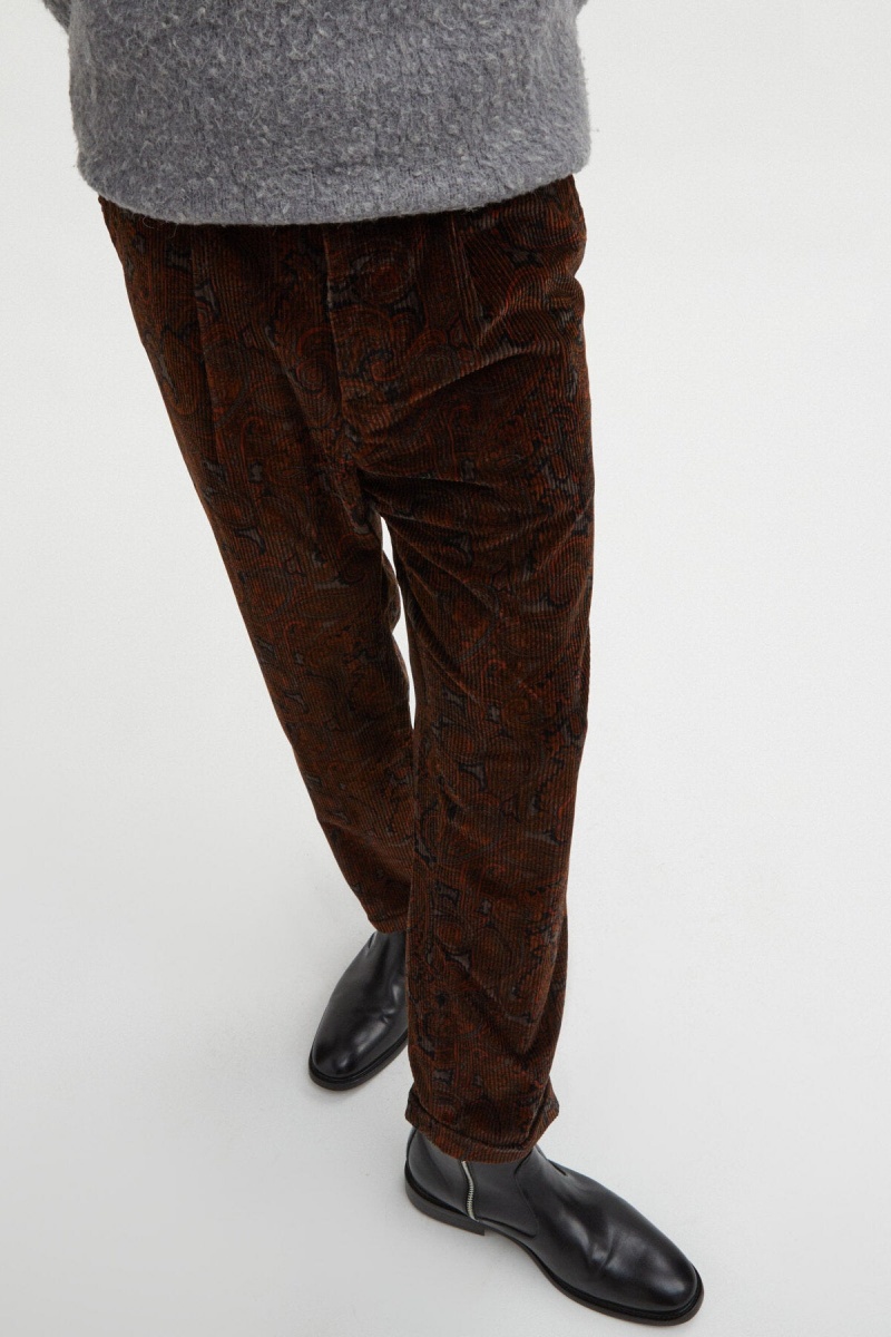 Pantalons Baracuta Patterned Corduroy Marron | PBNGYU-632