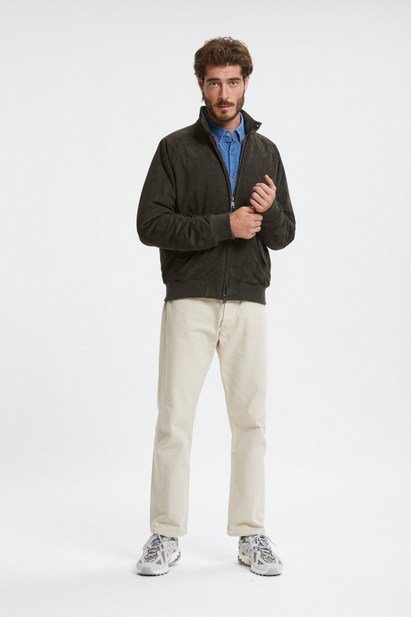 Vestes Baracuta D\'hiver G9 Daim Vert | URCSHX-692
