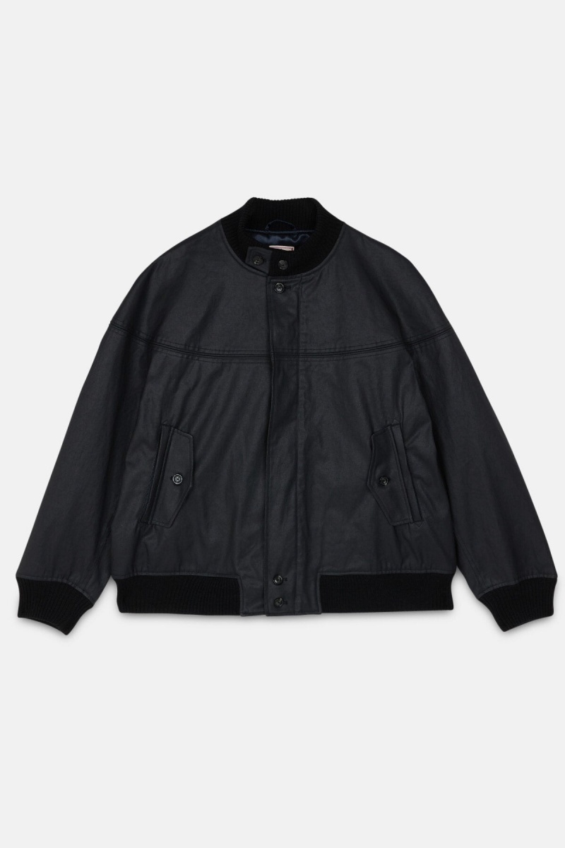 Vestes Baracuta Four Climes Coton PU Derby Bleu Marine | PBZCLW-283