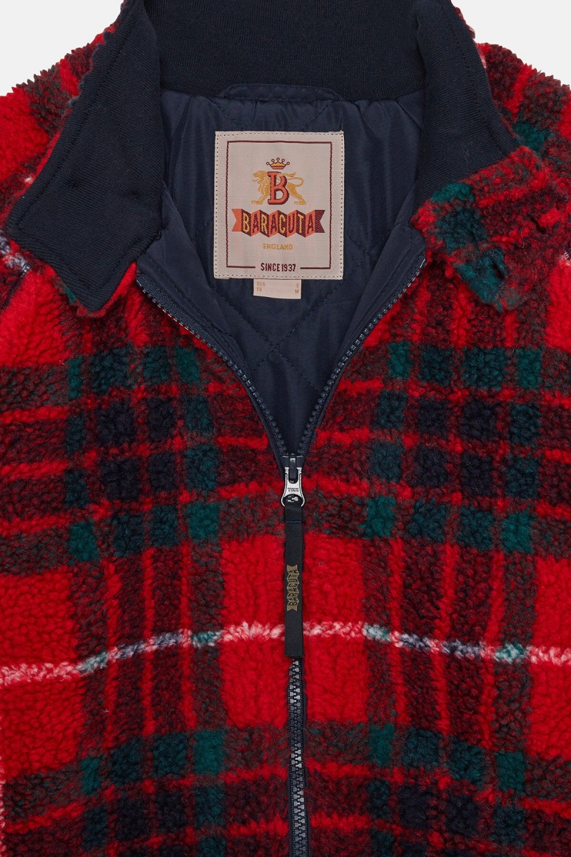 Vestes Baracuta G9 Curly Fleece Rouge | DQGUIF-437