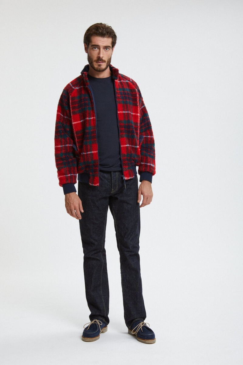 Vestes Baracuta G9 Curly Fleece Rouge | DQGUIF-437