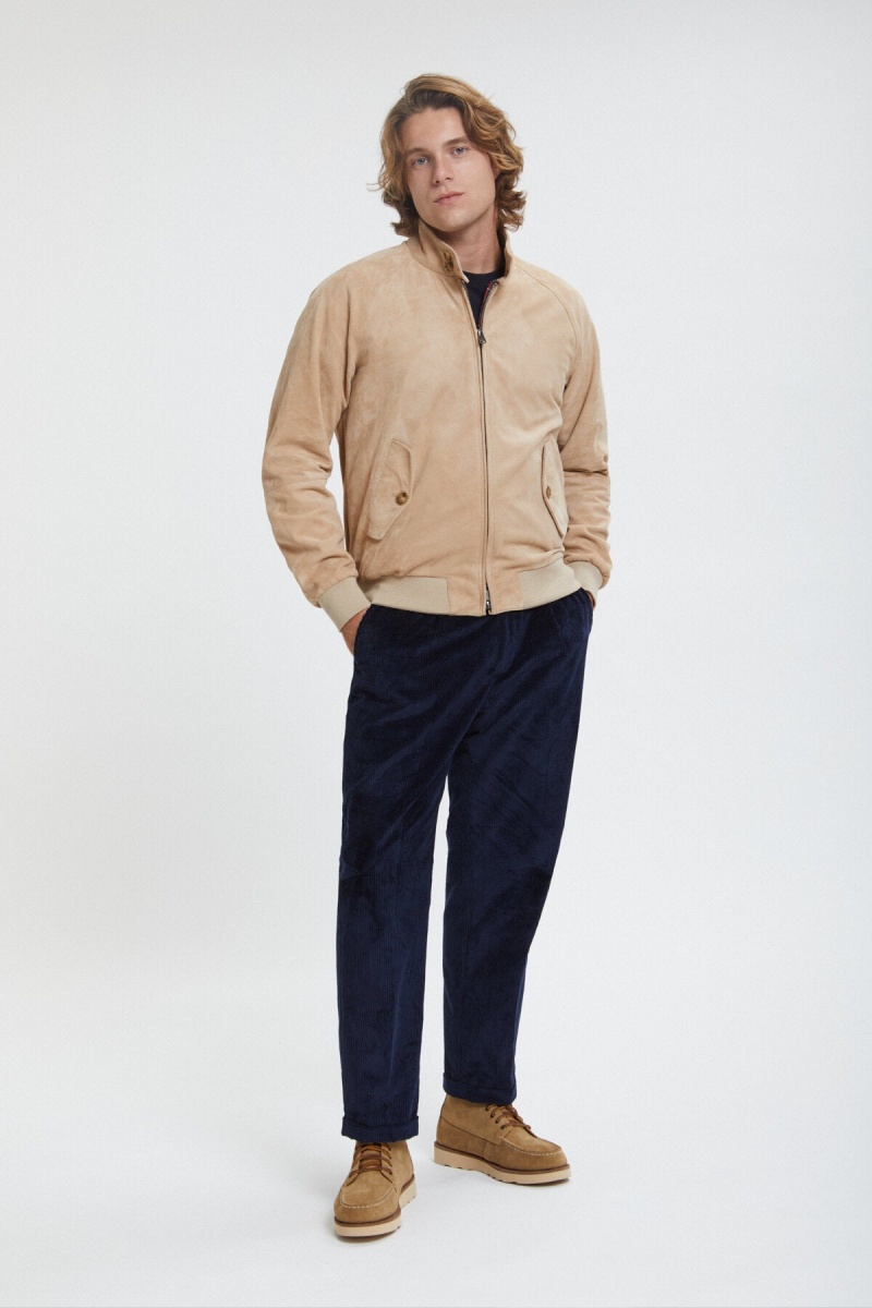 Vestes Baracuta G9 Daim Mr. Porter Marron Grise | ZPONCX-836