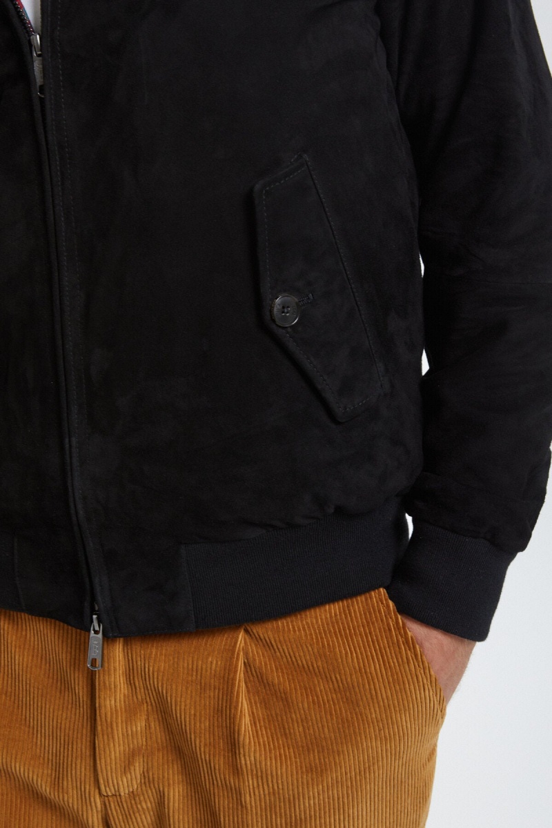 Vestes Baracuta G9 Daim Mr. Porter Noir | HWKTAM-960