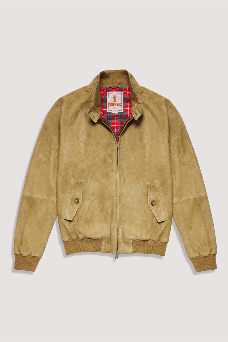 Vestes Baracuta Premium G9 Harrington Daim Vert Olive Clair | TLCFPW-321