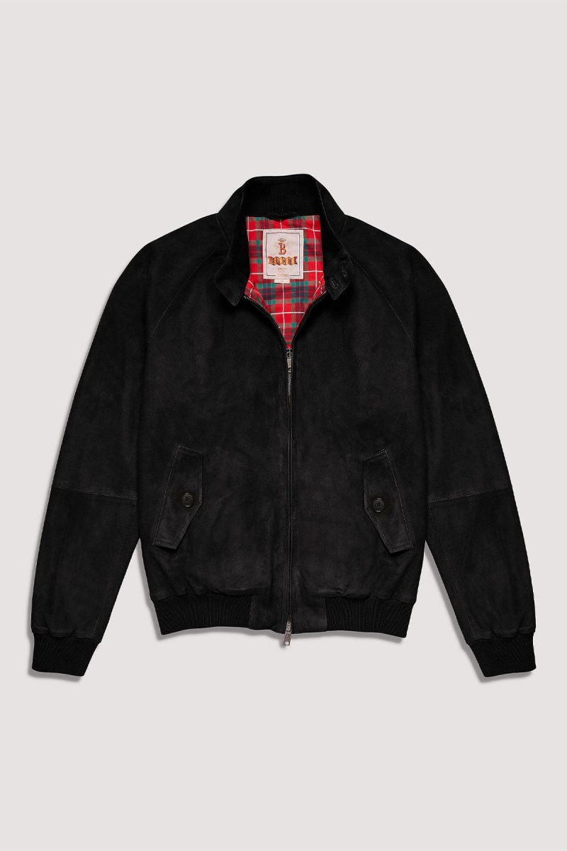 Vestes Baracuta Premium G9 Harrington Daim Noir | EUDRQS-965
