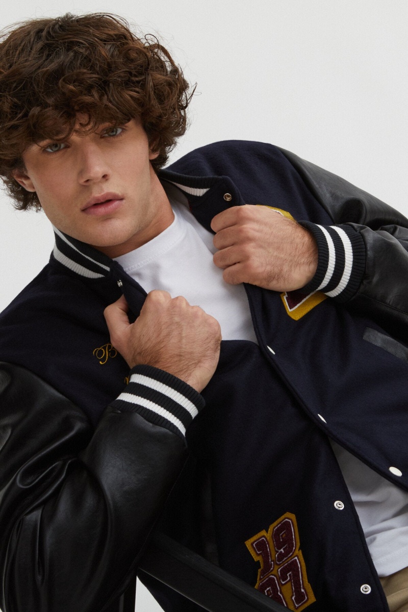 Vestes Baracuta Varsity Bleu | RMSZKT-937